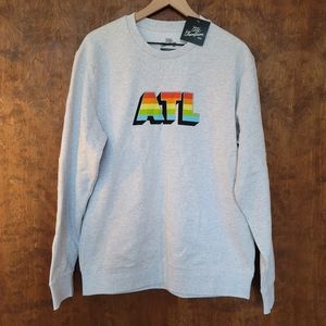 City Champion Atlanta ATL rainbow graphic oversized sweatshirt gray classic fit